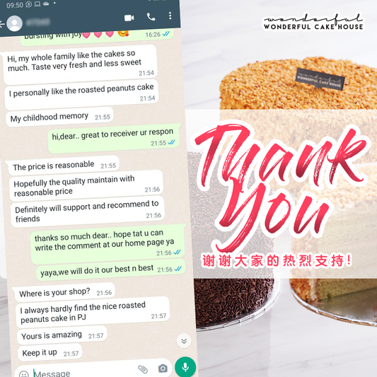 Dear Wonderful cake Hse team. Thank you fr making, fresh and good cakes.