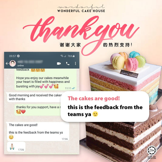 ======🥰真实顾客回馈🥰====== 🌈🍰彩虹海绵蛋糕 Rainbow Cake ☕️🍰提拉米苏蛋糕Tiramisu Cake The cakes are good! this is the feedback from the teams ya 😊🙏🏻